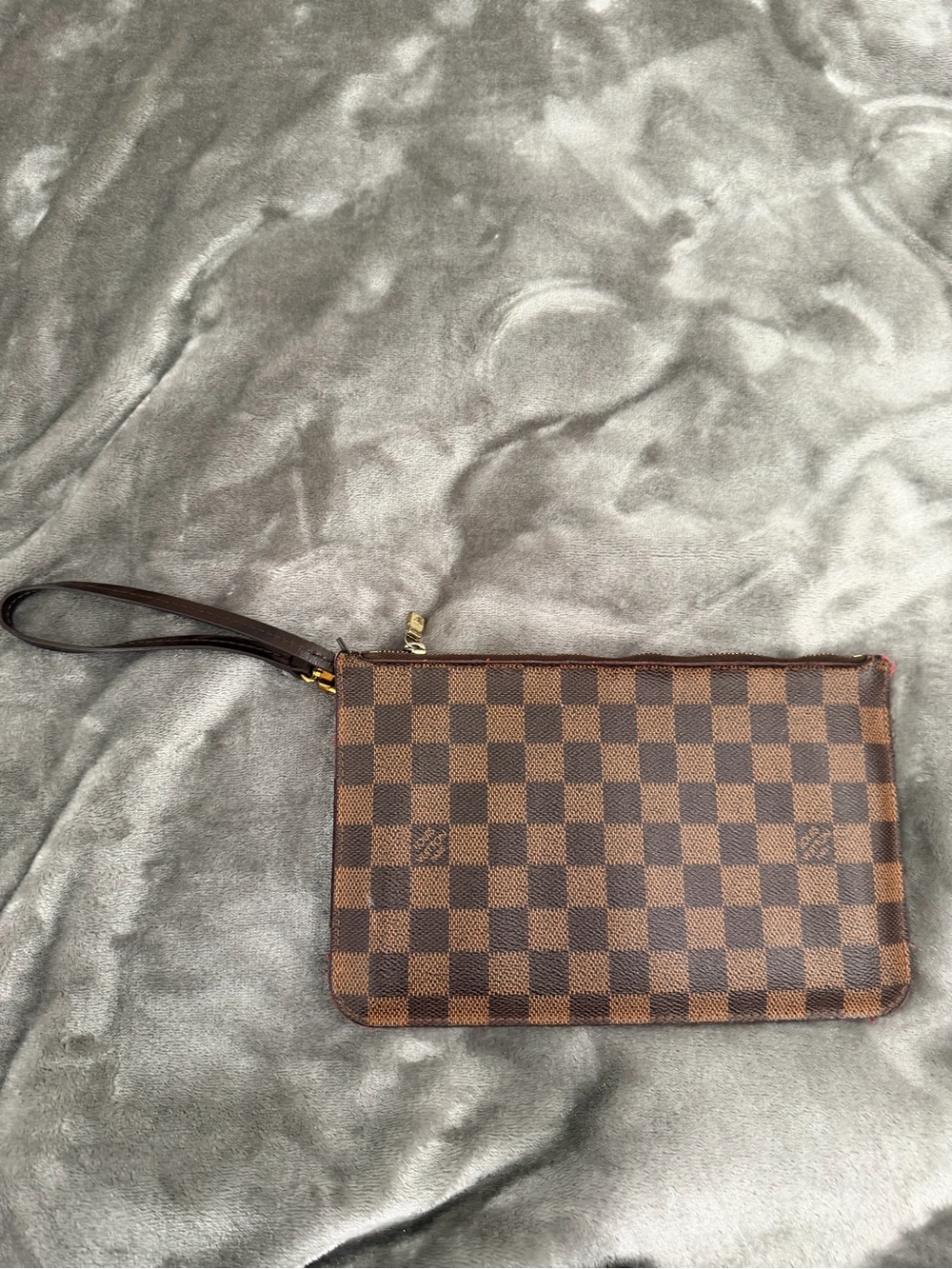 Louis Vuitton Brown Damier Ebene Wristlet Clutch